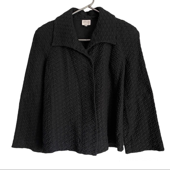 ARMANI Collezioni Button Front Shoulder Pads Collar Jacket size 38 - Picture 1 of 9